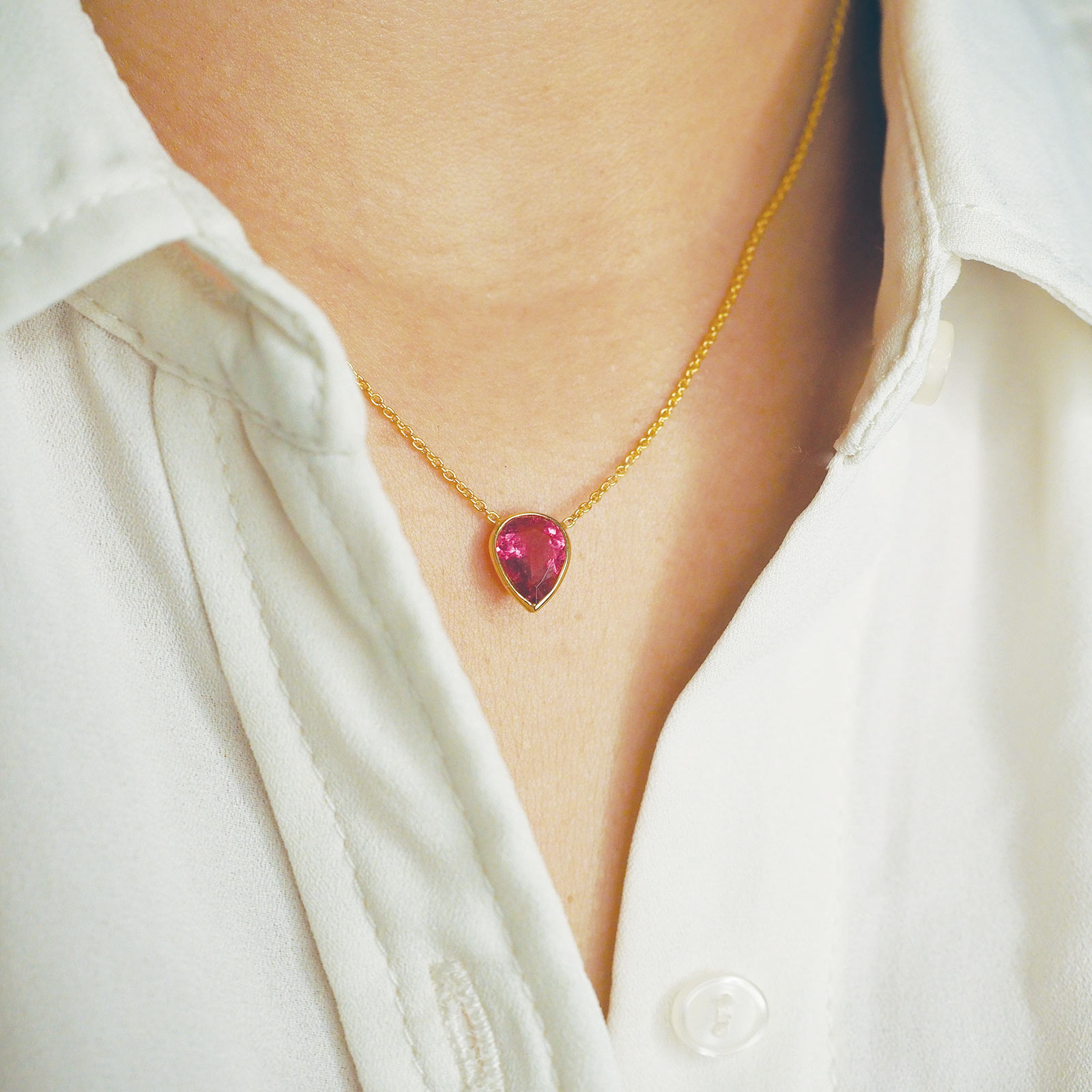 Tourmaline Drop Necklace | 18K Gold - Melt Jewellery