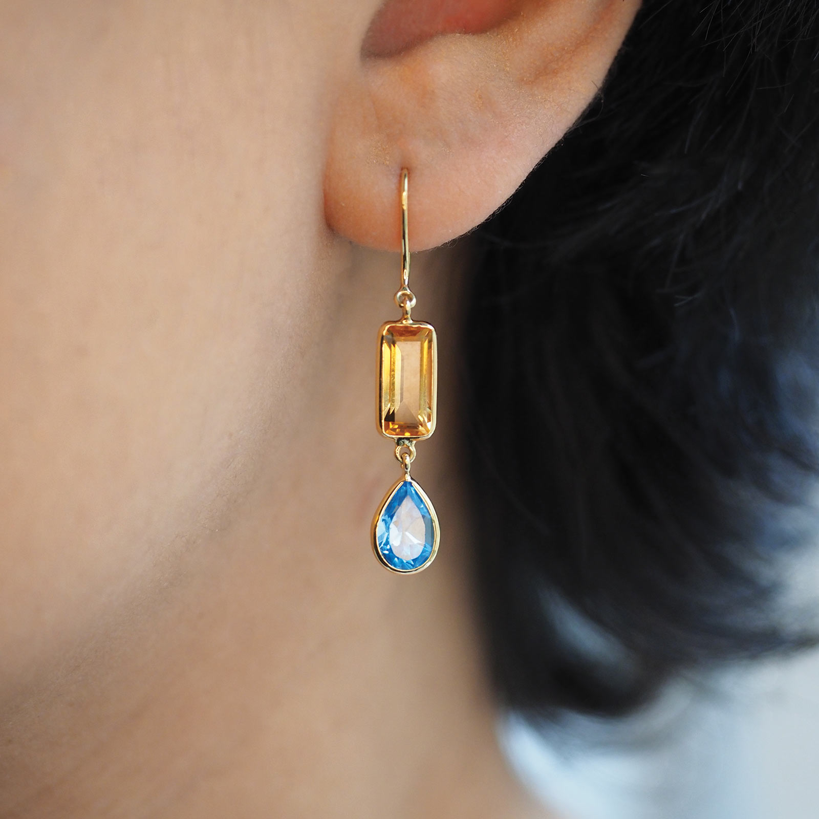 citrine topaz earrings